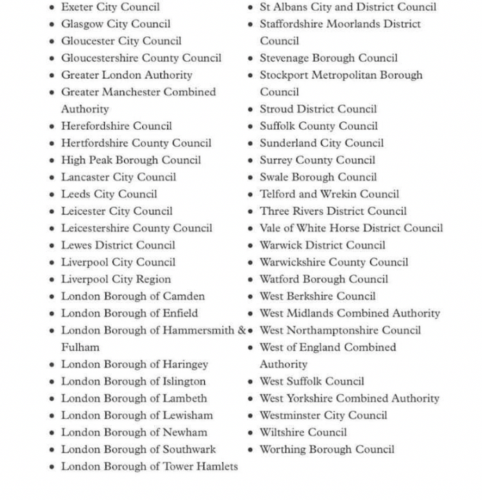 LTN council list 2